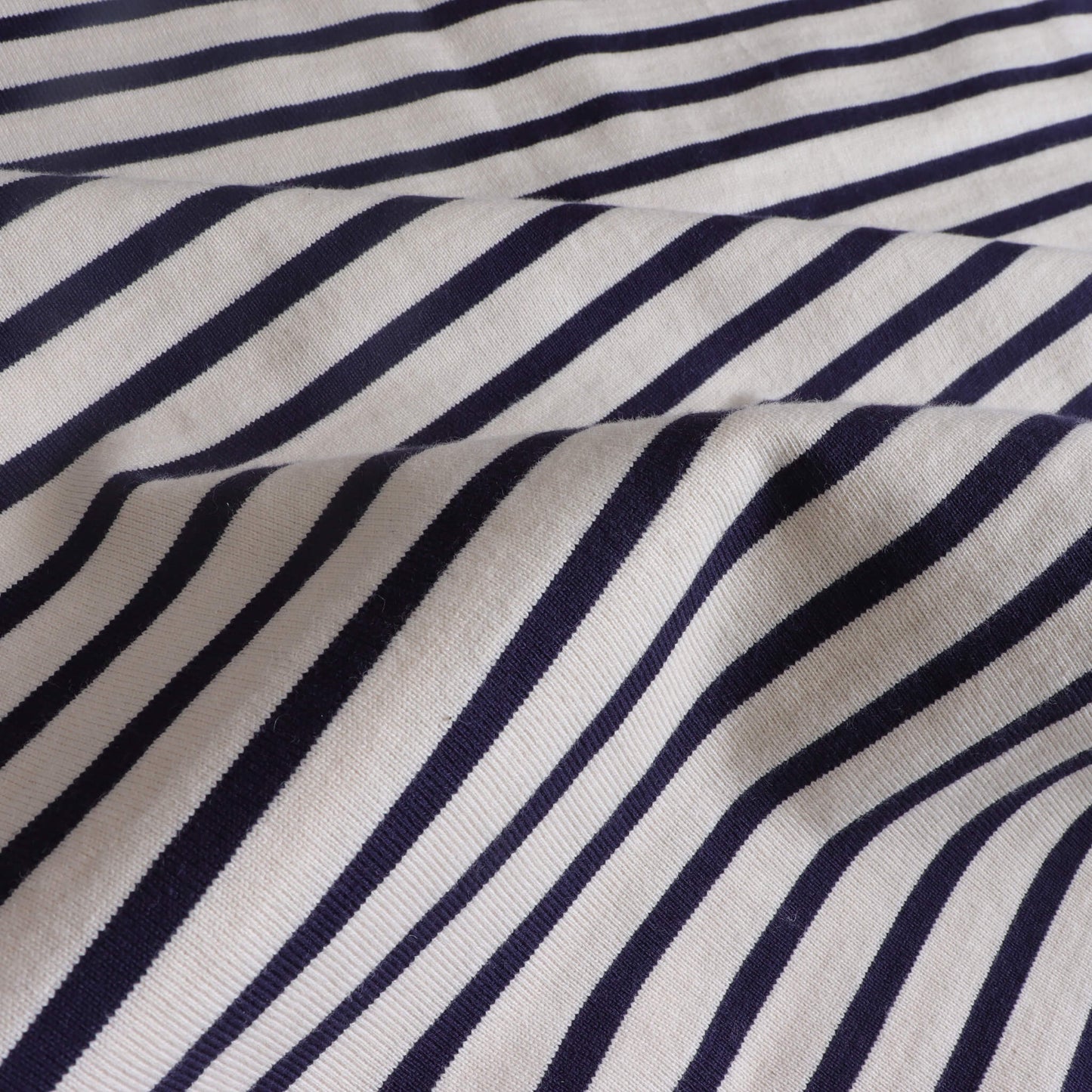 ボートネックボーダー半袖Tシャツ(5分袖)Navy