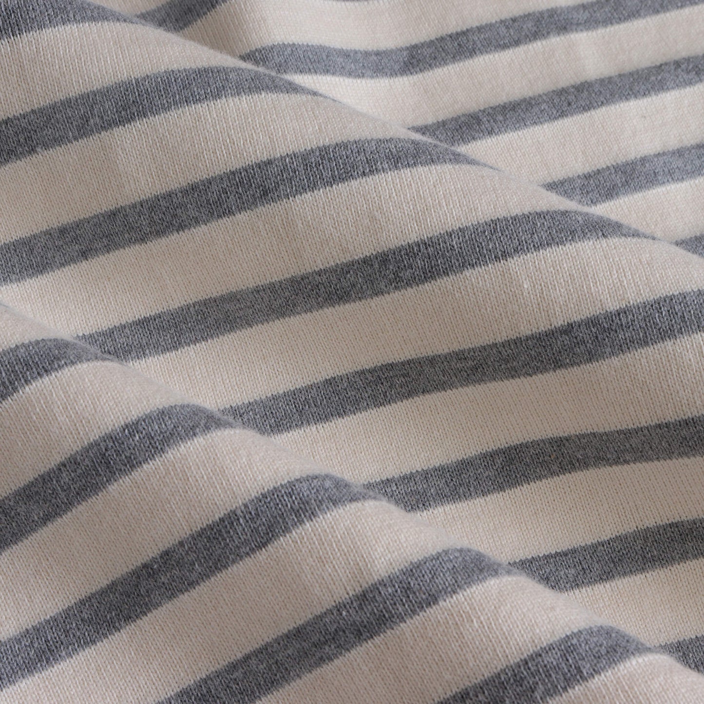 ボートネックボーダー半袖Tシャツ(5分袖)Light Gray