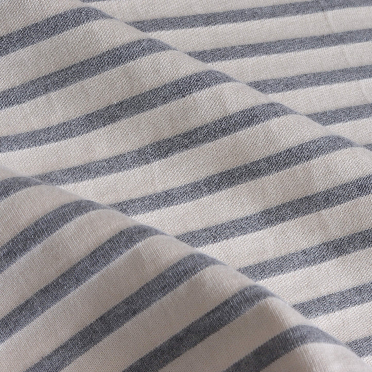 ボートネックボーダー長袖Tシャツ(Light Gray)