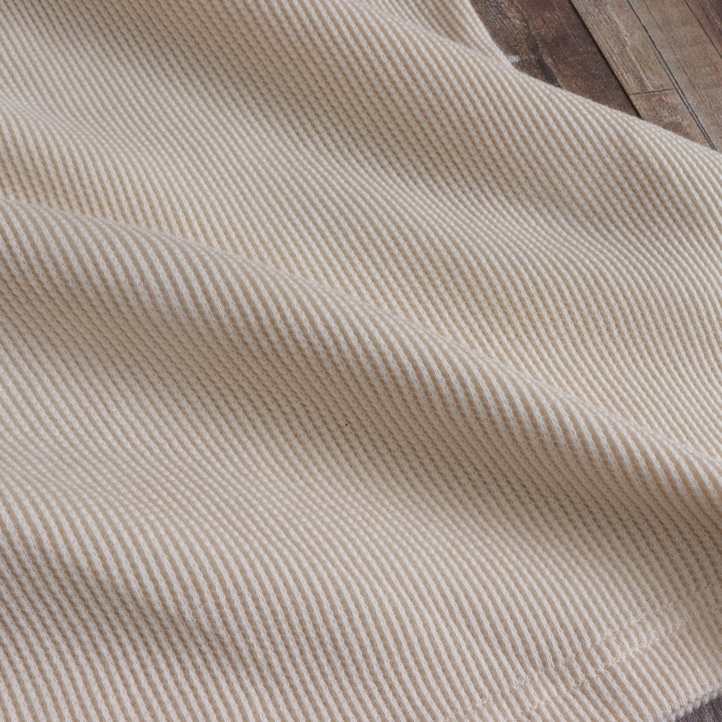 ワッフルロングスリーブTシャツ(Creem White)
