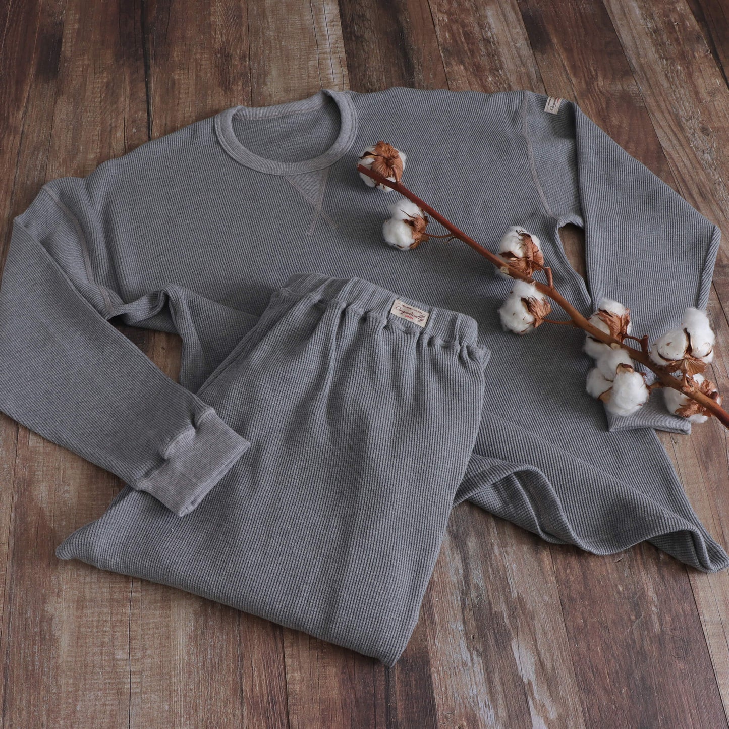 ワッフルパジャマのギフトセット(Gray)