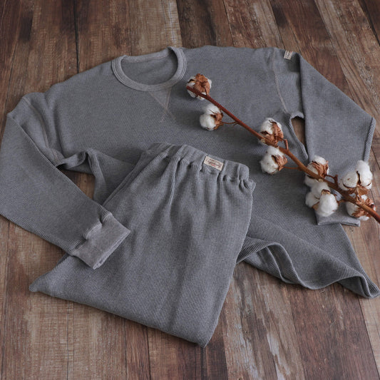 ワッフルパジャマのギフトセット(Gray)