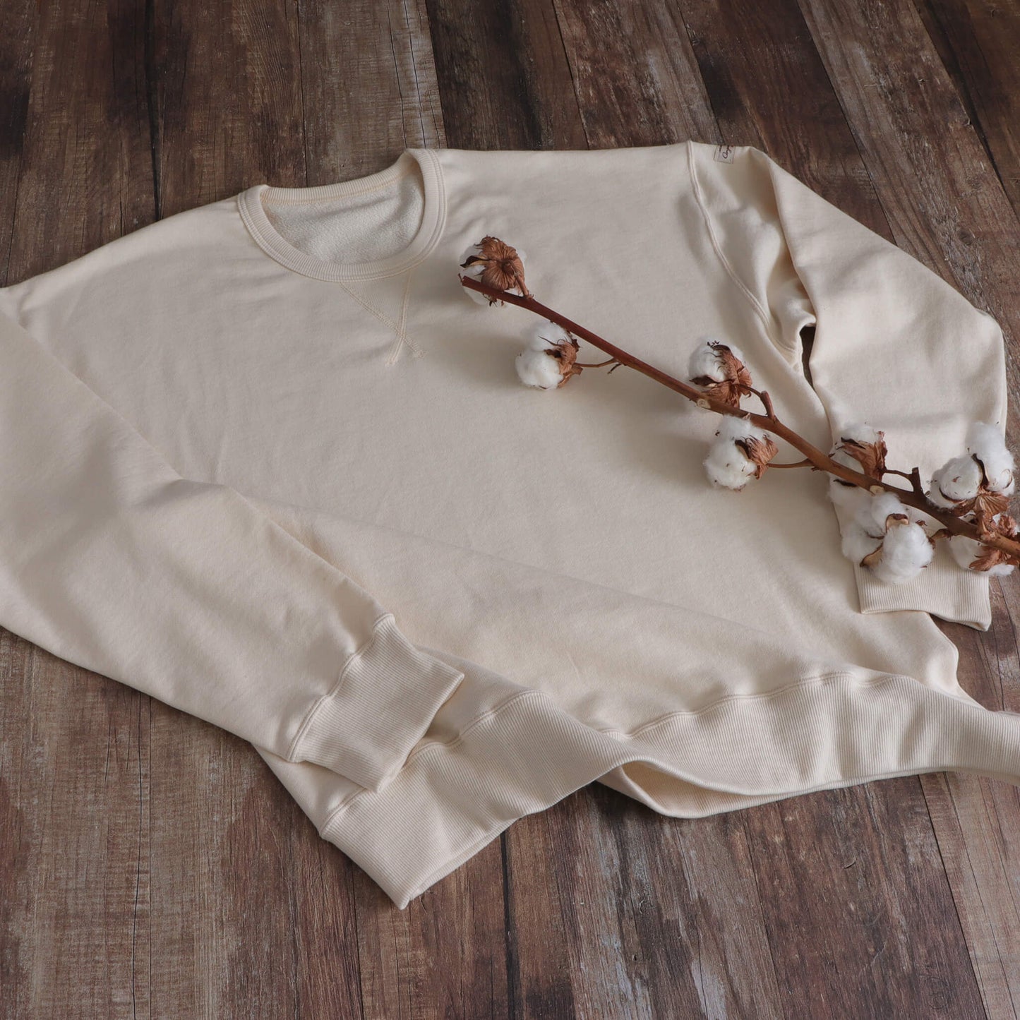 V-neck off-white short-sleeve T-shirt
