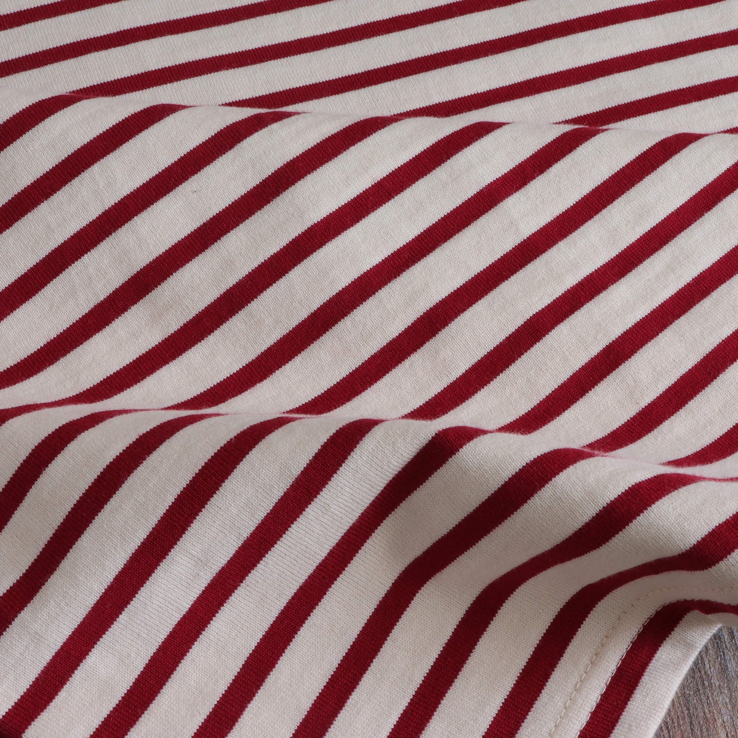 ボートネックボーダー半袖Tシャツ(5分袖)Red