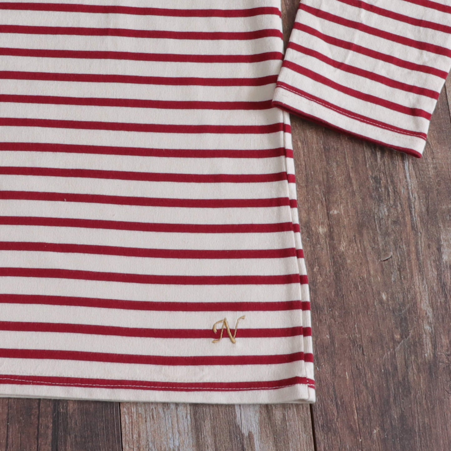 ボーダーRed長袖TシャツとRedハンドタオルのギフトセット