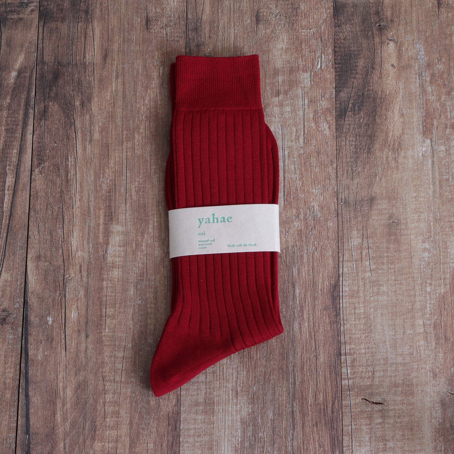 オーガニックコットンリブソックス/日本製(レッド)
