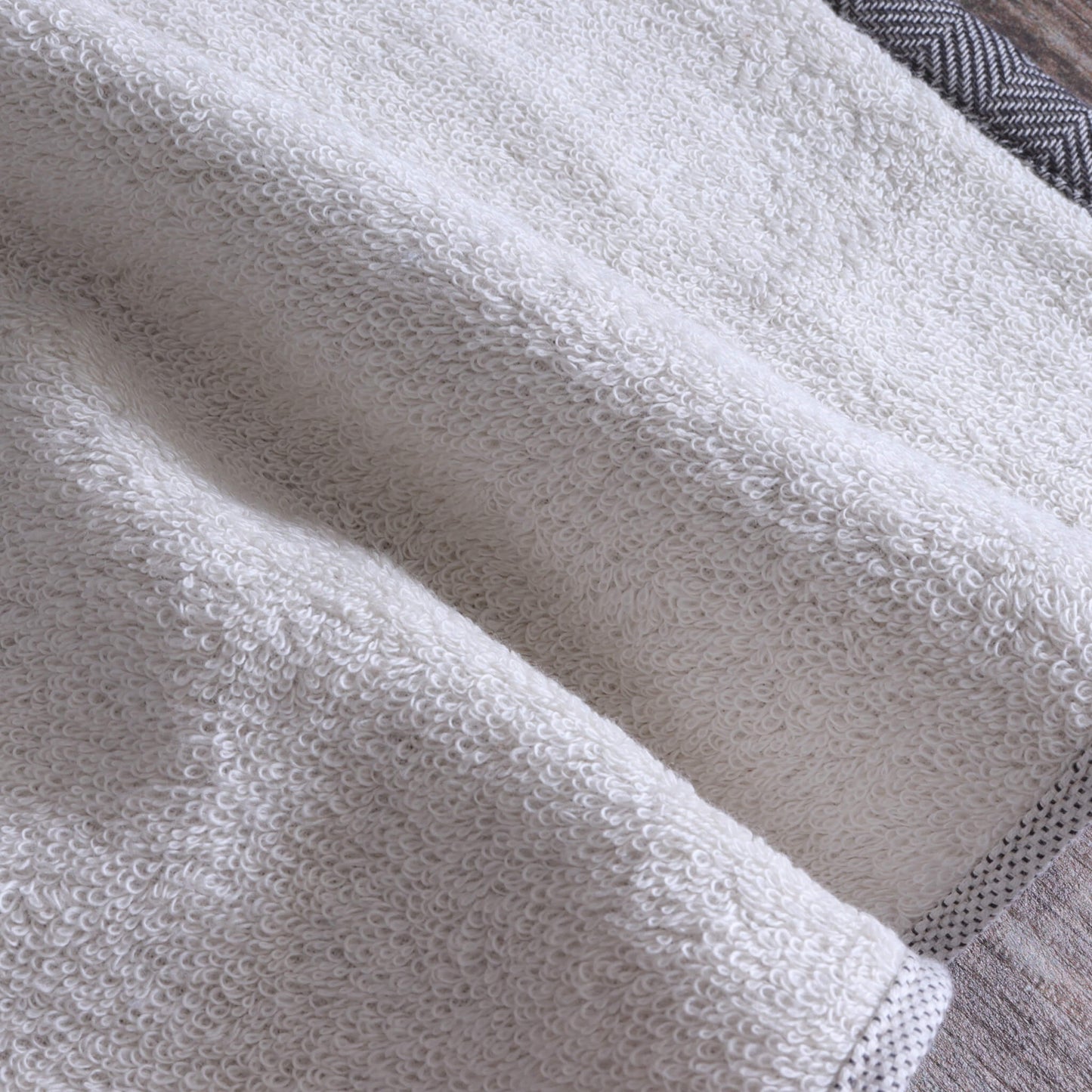 ヘリンボーンオーガニックコットンハンドタオル/グレー