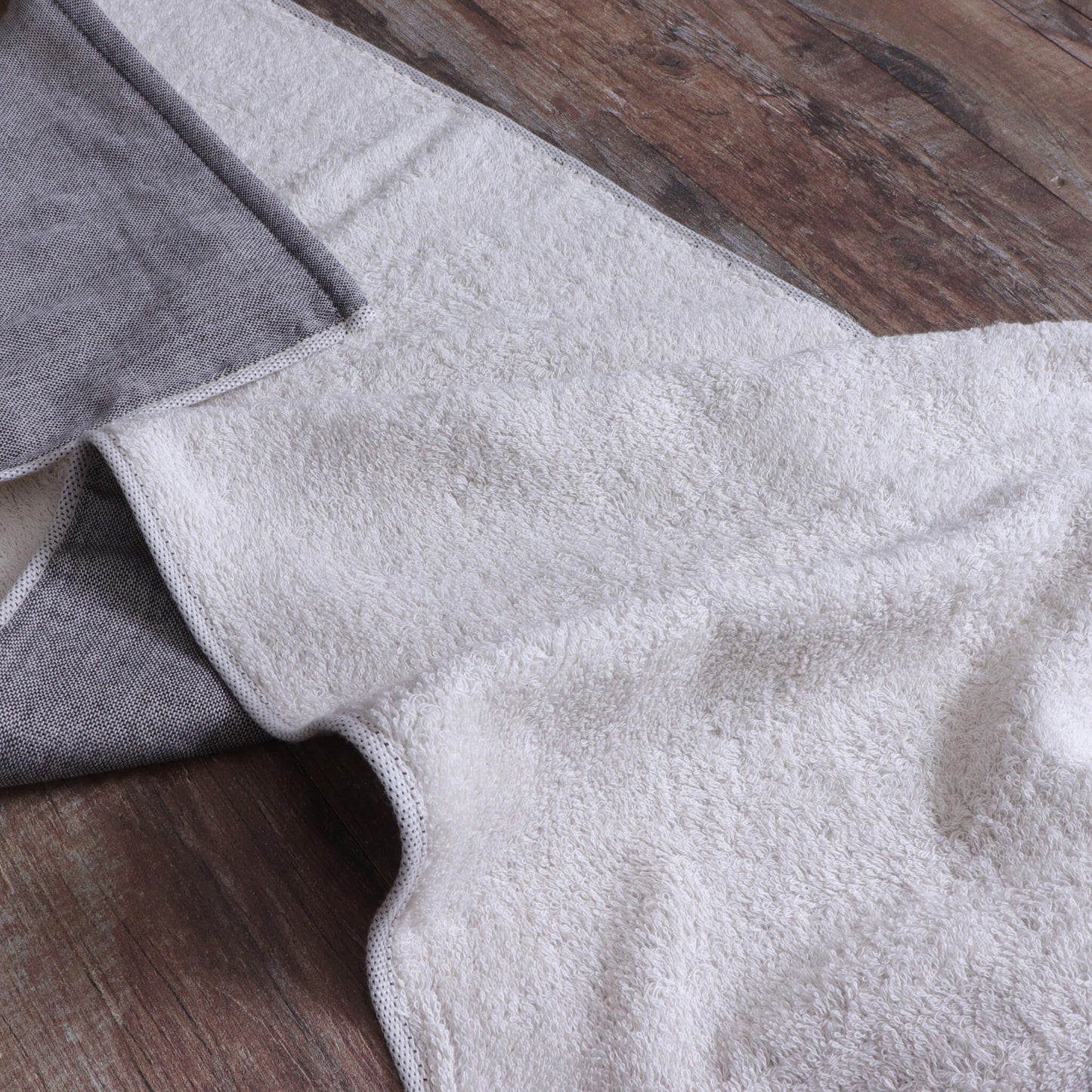 シャンブレーガーゼオーガニックフェイスタオル/グレー