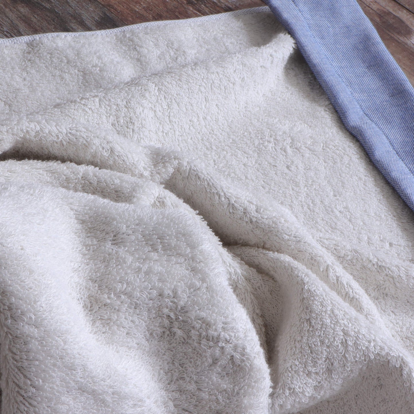 シャンブレーガーゼオーガニックバスタオル/ブルー