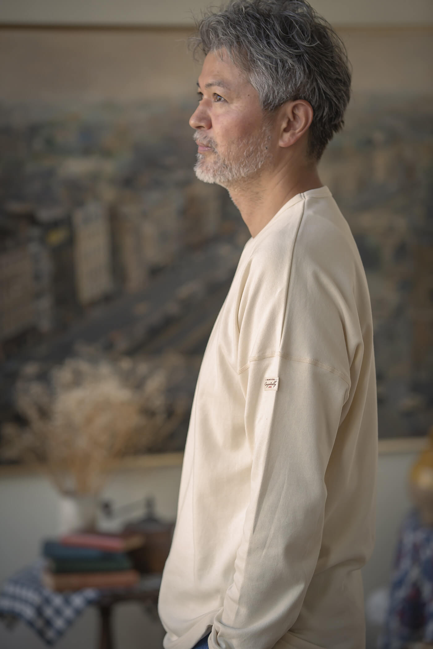 スムースニットロングスリーブTシャツのギフトセット(Creem White)