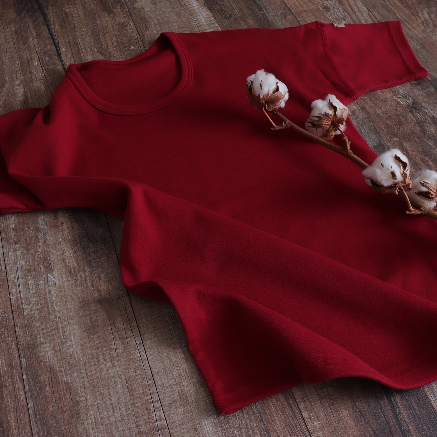 スムースニット半袖Tシャツ（Red）