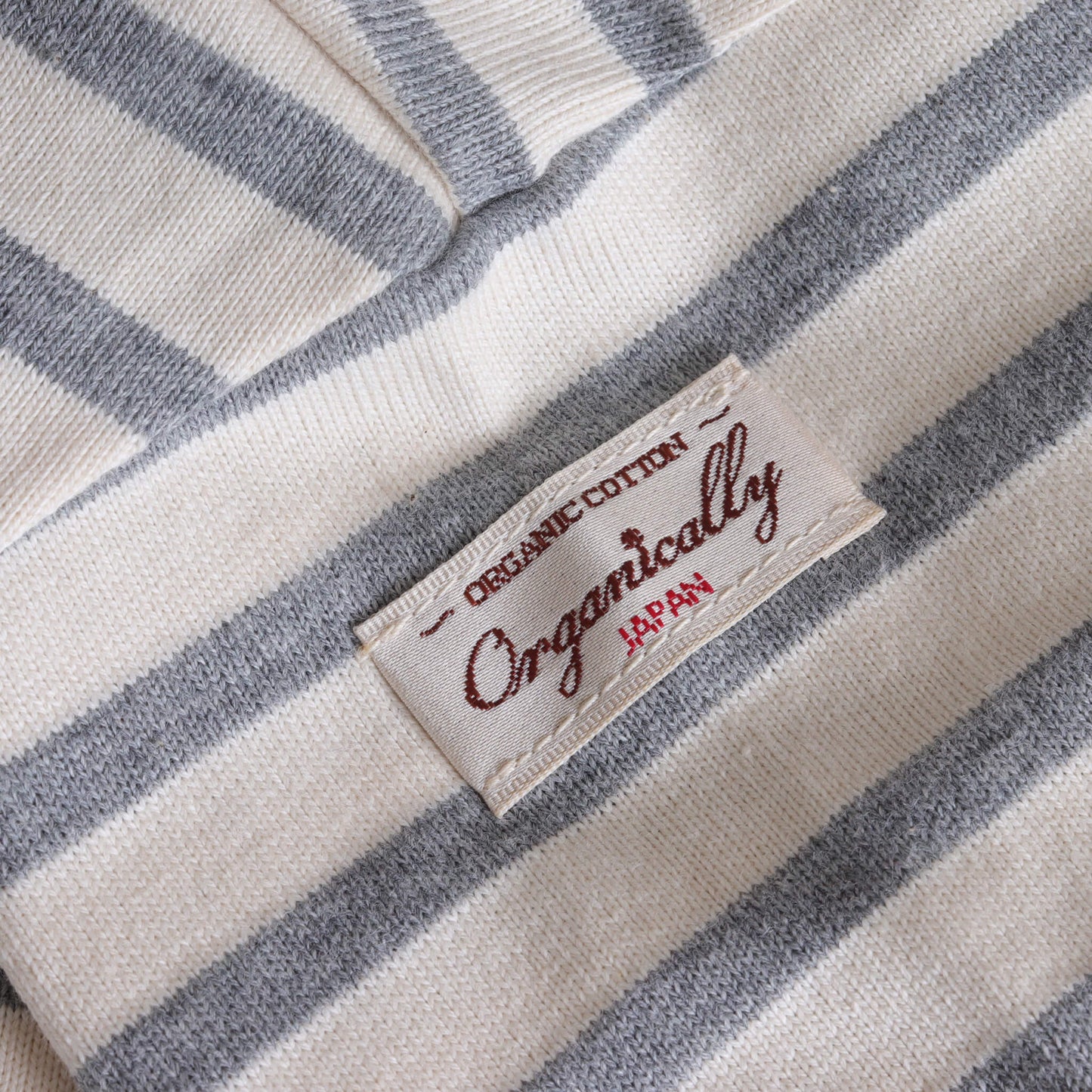 ボートネックボーダー半袖Tシャツ(5分袖)Light Gray