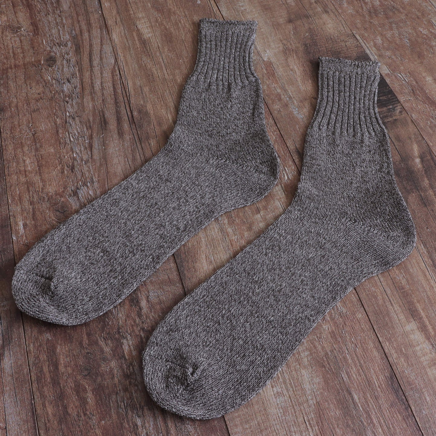 オーガニックヘリンボーンハンドタオルと和紙靴下のギフトセット （Gray）