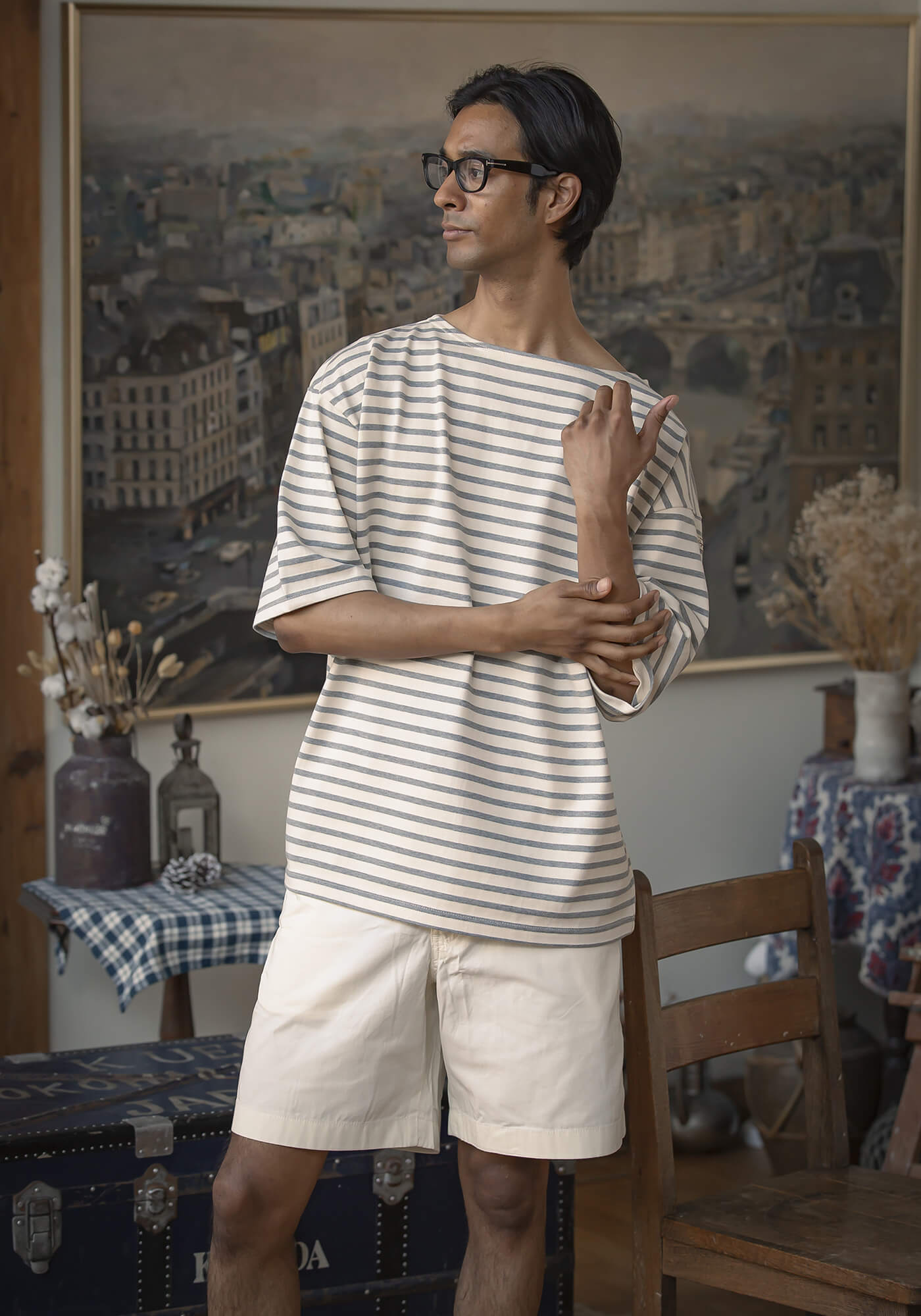 ボートネックボーダーTシャツギフトセット（Gray） – Organically FOR MEN