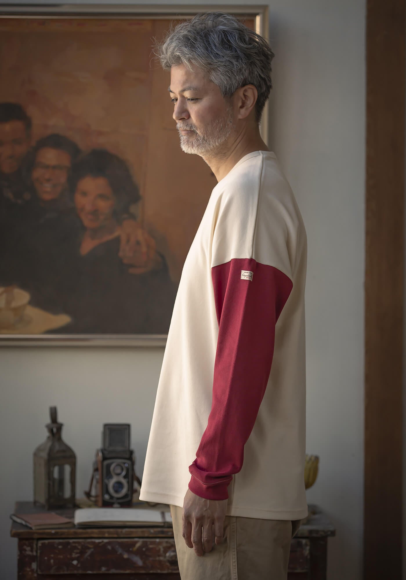 ロングスリーブ配色Tシャツと靴下のギフトセット（Red）
